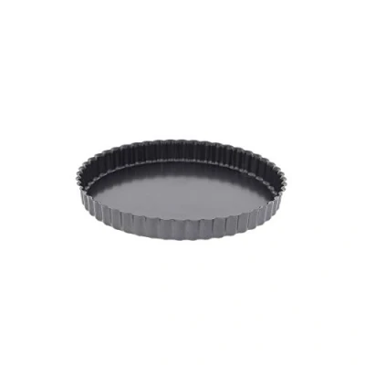 Afbeelding van De Buyer Vaste bodem ronde gecanneleerde taartvorm met rechte rand, 20 cm, staal, grijs, 19,41 x 19,2 2,79 cm