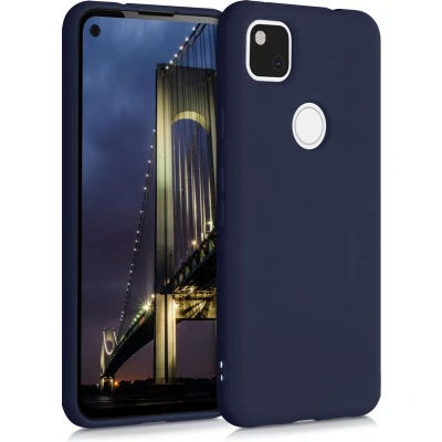 Afbeelding van kwmobile telefoonhoesje compatibel met Google Pixel 4a hoesje Zachte case voor smartphone Back cover in donkerblauw