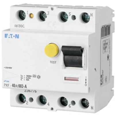 Afbeelding van Eaton 236776 Fi stroomonderbreker 4 polig, 40A, 30mA, PXF 40/4/0,03A
