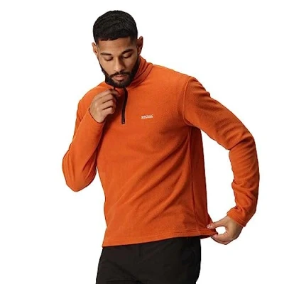 Afbeelding van Regatta Thompson lichtgewicht fleece met halve rits voor heren, Verbrand Koper, 4XL
