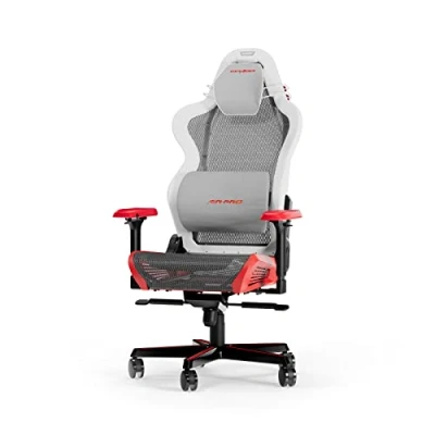 Afbeelding van DXRacer (Het Origineel) Air R1S Gamingstoel, Mesh, Wit Rood Zwart Grijs, Tot 200 cm