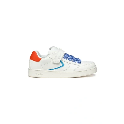 Afbeelding van Geox Eclyper Sneakers laag voor kinderen, Maat: 26, White blue Kunststof/ textiel
