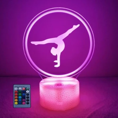 Afbeelding van Creatieve 3D Artistieke Gymnastiek Nachtlampje USB Aangedreven Afstandsbediening Raak Schakelaar Decor Tafellamp 7/16 Kleur Veranderende LED Verjaardagscadeau Kinderen Cadeau Kerst Decoratie