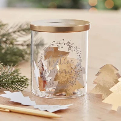 Afbeelding van Wenspot met kerstbomen (30 kaartjes)