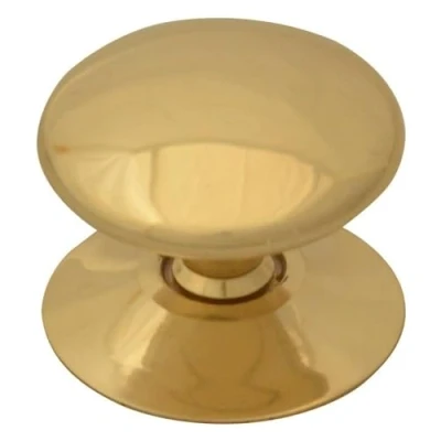 Afbeelding van Merriway BH02555 Victoriaanse deurknop 50 mm, messing/wit