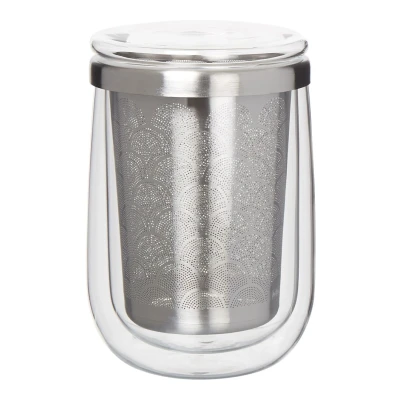 Afbeelding van Theeglas Adhoc Fusion met Theefilter Zilver/Transparant 400 ml