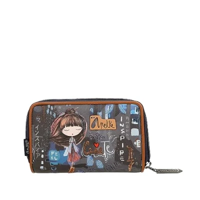 Afbeelding van Anekke Portemonnee Contemporary Embossed RFID Wallet Multicolor Veelkleurig