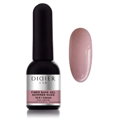 Afbeelding van Didier Lab Premium Vezel basis Gel Shimmer Nude Elite Nagelversteviger UV Maskerende lak Base Voor Beschadigde Nagels Vitaminen Makkelijk Te Vormen French Manicure Natuurlijke Kleur