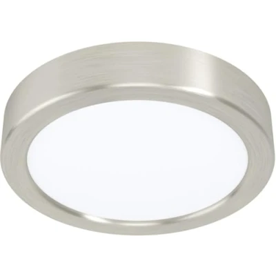 Afbeelding van EGLO LED plafondlamp Fueva 5, Ø 16 cm, 1 lichtpunt, moderne opbouwlamp van staal en een kunststof lichtoppervlak, in nikkel mat, wit,