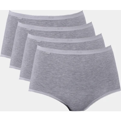 Afbeelding van sloggi Basic+ Dames Maxi slip 4 pack Lichtgrijs Maat 38