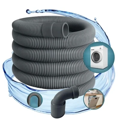 Afbeelding van TronicXL Professionele afvoerslang, bijv. voor AEG Miele Siemens Bosch Neff, 22 mm, gebogen, 19 mm recht, 0,5 bar, 60 C, 1,5 m, vaatwasser, wasmachine, slangaansluiting
