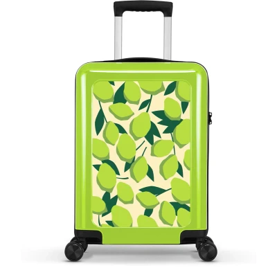 Afbeelding van BHPPY Handbagage Koffer Lichtgewicht Trolley 55cm Groene Limoenen print Groen
