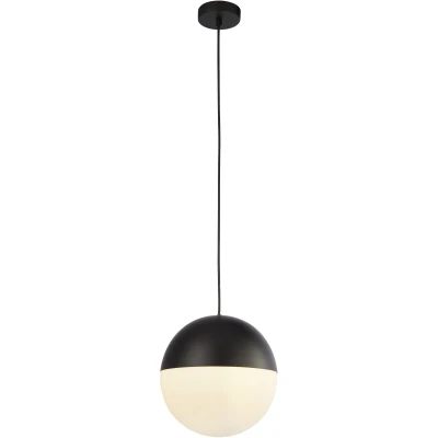 Afbeelding van Searchlight Ø 25cm hanglamp Endor zwart met wit 24181BK