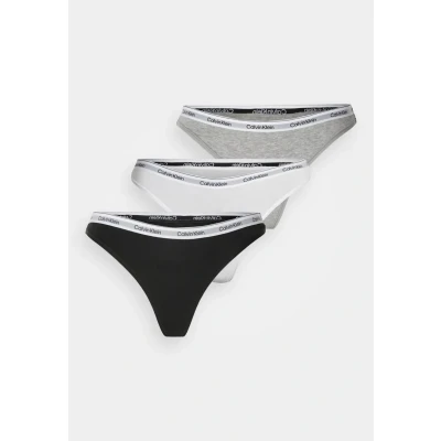Afbeelding van Calvin Klein Underwear Thong 3 PACK String, Dames, Maat: Small, Schwarz