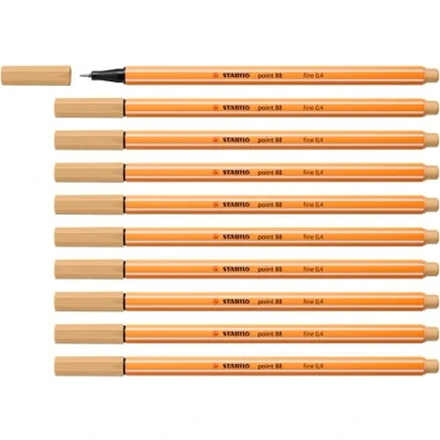 Afbeelding van Fineliner STABILO point 88 10 stuks licht oker
