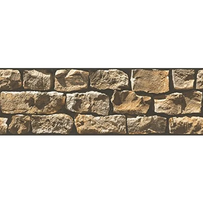 Afbeelding van STENEN BEHANGRAND Zelfklevend bruin beige zwart A.S. Création Only Borders 11