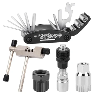 Afbeelding van CZAYEFNH Multitool Fiets, 16 In 1, Bevat Schroevendraaier, Torx en Inbusset, Voor Onderweg, Fietsgereedschap, Mini Vouwgereedschap, Multifunctioneel Gereedschap