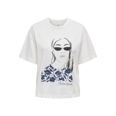 Afbeelding van Only ONLTENNA S/S GIRL TOP BOX JRS Cloud Dancer/Fashion T shirt S