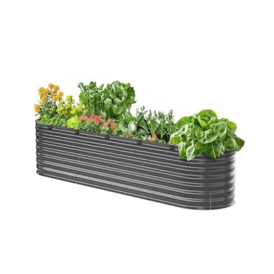 Afbeelding van VEVOR verhoogde plantenbak metalen 240x60x56cm donkergrijs