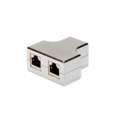 Afbeelding van ASSMANN CAT 5e modulaire koppeling afgeschermd 2x RJ45 tot 1x 1:1 bezetting ABS kunststof halogeenvrij zilver