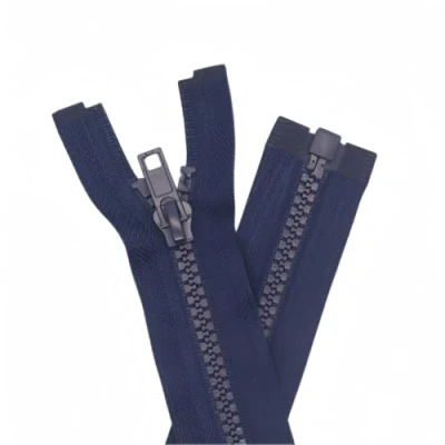 Afbeelding van YaHoGa 2 stuks 80 cm ritssluiting kunststof 5 mm deelbaar voor jassen donkerblauw