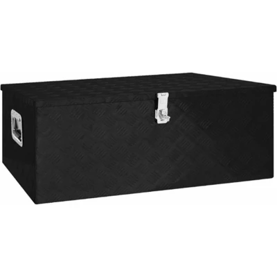 Afbeelding van vidaXL Opbergbox 100x55x37 cm aluminium zwart