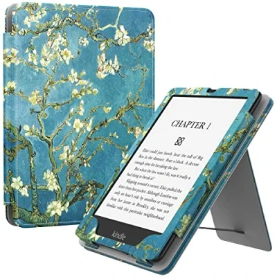 Afbeelding van MoKo Case Fits ALL new Kindle Paperwhite 11th Generation 2021, Slim PU Tablet Shell Cover Stand with Auto Wake/Sleep, for 2021 kids &amp; Signature Edition 6.8&quot;, Almond Blossom