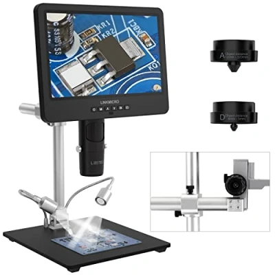 Afbeelding van LINKMICRO LM249MS 3 Lens 10 inch HDMI Digitale Microscoop 2000X Elektronische Solderen Camera 13 Arm Boom Stand, UHD 2160P USB Coin Volledige View Munten, Windows Compatibel