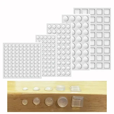 Afbeelding van Elastische Buffer, 272 Stuks Zelfklevende Transparant Beschermbuffer, Meubelbuffer, Rubber Deurbuffer voor Geluids en Slagdemping Deuren, Kasten, Toetsenborden 5 Maten