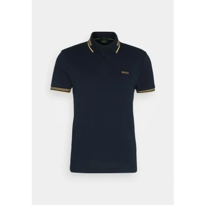 Afbeelding van HUGO BOSS heren Paul regular fit polo van piqué katoen met logo in de kleur Donkerblauw, maat: XL