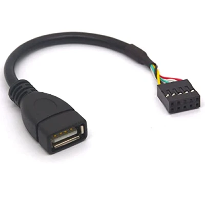 Afbeelding van Tomost 9 Pin USB Moederbord Vrouwelijke Header naar 2.0 Type A Kabel, Vrouw 10 Dupont Cord (2 stuks)