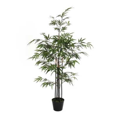 Afbeelding van Mica Decorations bamboe in pot h120d65 groen