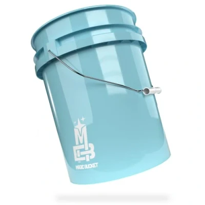 Afbeelding van Magic Bucket Wasemmer voor de auto, handwas, babyblauw, ca. 20 liter, compatibel met Grit Guard, Detail Guardz Dirt Lock, Chemical Guys, Trap, Gamma deksel