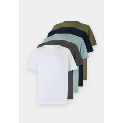 Afbeelding van TOM Tailor 5 PACK Tshirt basic, Heren, Maat: Small, White
