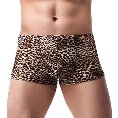 Afbeelding van AIEOE Heren Boxershort Sexy Onderbroek Retroshort Luipaard Print Bruin Azië 2XL = EU XL