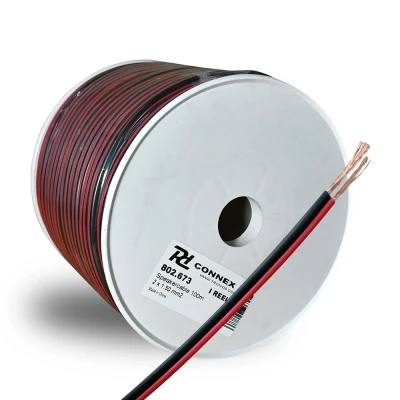 Afbeelding van SkyTronic Rood/Zwart kabel 2 aderig 2x1.5mm Rol van 100 meter