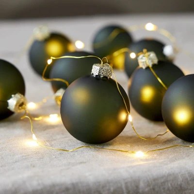 Afbeelding van STAR TRADING LED lichtketting Bliss, donkergroen, glas, 8 lamps batterij