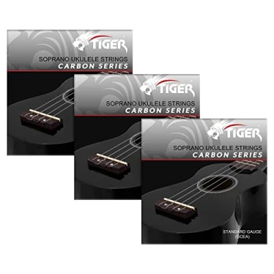 Afbeelding van TIGER UAC14 CBN 3 Ukulele String Set Carbon Black Snaren voor Sopraan en Concert Ukes Pack van