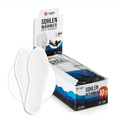 Afbeelding van HELLO HEAT Warmpack 10 paar zoolwarmers in maat L (41 45), schoenverwarming met een warmteduur van 7 uur, direct verwarmende inlegzool (warmtezool), voetenwarmer voor schoenen, skischoenen en boots