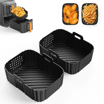 Afbeelding van Ninja Heteluchtfriteuse, accessoires voor Double Stack XL SL400EU, 2 stuks siliconen inzetstukken, vorm AF300EU, AF400EU, AF451EU, Foodi Max AF500EU Dual Zone Air Fryer