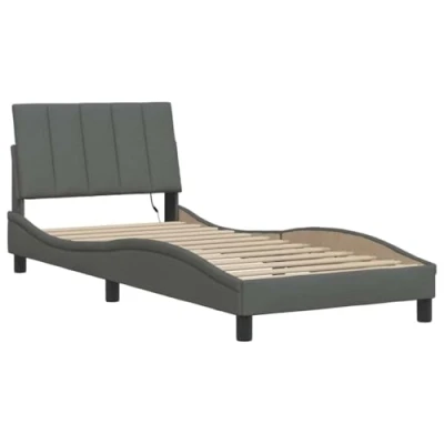Afbeelding van vidaXL Bedframe stof donkergrijs 90x190 cm
