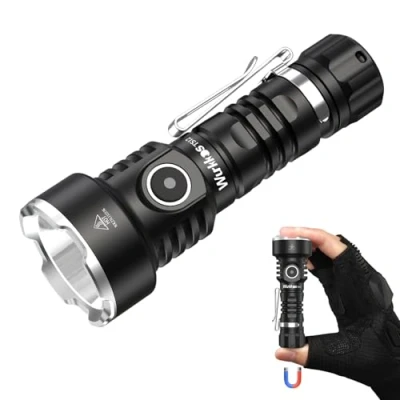 Afbeelding van Wurkkos TS12 zaklamp, 1350 lumen, superheldere oplaadbaar, mini zaklamp met hoge type C laadaansluiting, staartschakelaar voor binnen en buitenactiviteiten