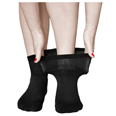 Afbeelding van VITSOCKS Brede Enkel MERINO WOL Comfort Sokken Dames (3 PAAR) Warme en Gezellige Voeten, zwart, 35 38