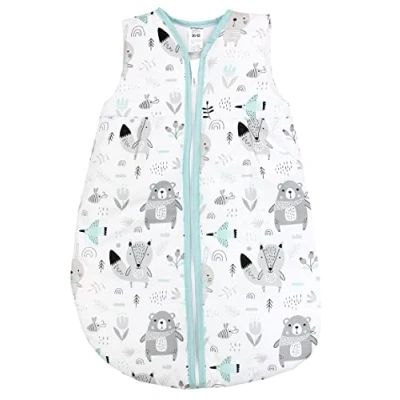 Afbeelding van TupTam Babyslaapzak met Rits Gewatteerd Zonder Mouwen 2,5 Tog, Leeuw/bladeren/beige, 68 74