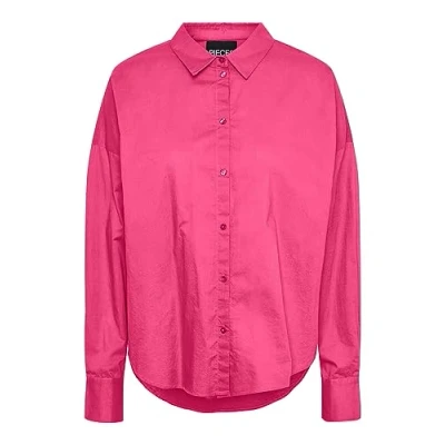 Afbeelding van PIECES Dameshemd met lange mouwen, shocking pink, M