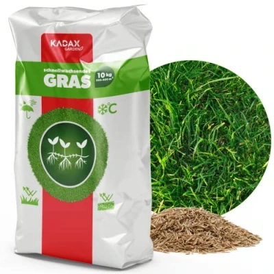 Afbeelding van KADAX gazonzaad, 300 400 m², graszaad, snelgroeiend gras, gazonkorrels, snel kiemend vorstbestendig gazon (10 kg)