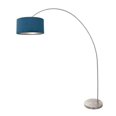 Afbeelding van Steinhauer Booglamp Solva metaal met blauwe kap 3914ST
