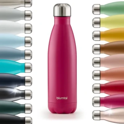 Afbeelding van Blumtal Thermosfles Met dubbele wand Thermosbeker Koffie, Thee en Koele dranken Travel Mug 500ml Berry Roze