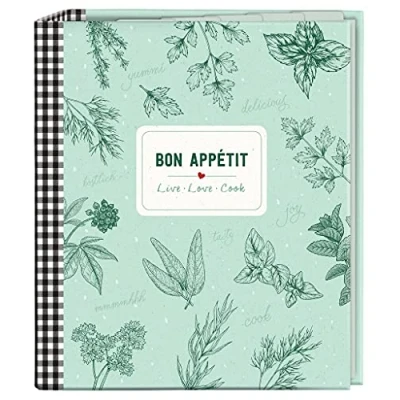 Afbeelding van moses. 80667 Bon Appétit receptenmap in DIN A5, cook &amp; STYLE receptenboek met 25 receptenbladen en 5 tabbladen, het individuele kookboek om zelf te schrijven