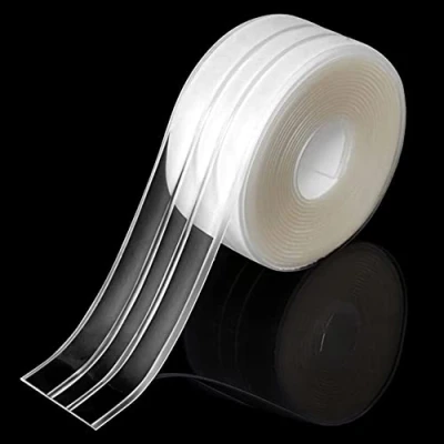 Afbeelding van Zelfklevende Waterdichte muur Sticker,Caulk Strip PVC Flexibele Tape Afdichting 3.2M Bumper voor Keuken, Badkamer, Badkuip, Toilet, Wandvloer (Transparante)